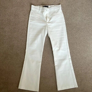 Zara Fitted Ankle Length Mini Flare Trouser  | Size S White